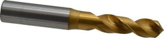 OSG - 13.5001mm 120° Spiral Flute Vanadium High Speed Steel Screw Machine Drill Bit - TiN Finish, Right Hand Cut, 54mm Flute Length, 114mm OAL, Faceted Point, Straight Shank - Apex Tool & Supply