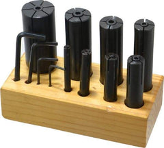 Interstate - 8 Piece 1/8" Increment Expanding Lathe Arbor Set - 1/4", 3/8", 1/2", 5/8", 3/4", 7/8", 1" & 1-1/4" Arbors, 3 & 4" OAL - Apex Tool & Supply