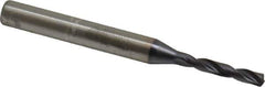 Kennametal - 3.0988mm 140° Spiral Flute Solid Carbide Screw Machine Drill Bit - Right Hand Cut, 20mm Flute Length, 62mm OAL, Standard Point, Straight Shank - Apex Tool & Supply