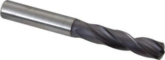 Kennametal - 9.70026mm 140° Spiral Flute Solid Carbide Screw Machine Drill Bit - Right Hand Cut, 47mm Flute Length, 89mm OAL, Standard Point, Straight Shank - Apex Tool & Supply