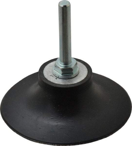 Merit Abrasives - 3" Diam Quick-Change Type R Disc Backing Pad - 1/4" Shank Diam, Medium Density, 20,000 RPM, Power-Lock Type 3 Compatible - Apex Tool & Supply