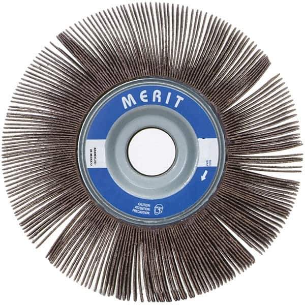 Merit Abrasives - 3-1/2" Diam, 60 Grit Ceramic Unmounted Flap Wheel - 5/8" Hole, 2" Wide, Coated, Medium Grade, 12,000 Max RPM , Cloth Backing - Apex Tool & Supply
