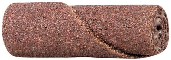 Merit Abrasives - 1/2" Max Roll Diam x 1-1/2" OAL, 60 Grit Aluminum Oxide Straight Cartridge Roll - 1/8" Pilot Hole Diam, Medium Grade, 23,000 Max RPM - Apex Tool & Supply