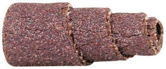 Merit Abrasives - 1" Long x 3/8" Diam, Aluminum Oxide, Full Taper Cartridge Roll - 60 Grit, 1/8" Pilot Hole Diam, Medium Grade - Apex Tool & Supply