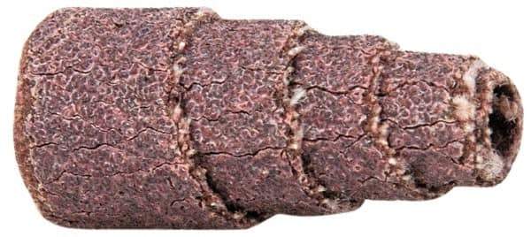 Merit Abrasives - 1" Long x 1/2" Diam, Aluminum Oxide, Full Taper Cartridge Roll - 60 Grit, 1/8" Pilot Hole Diam, Medium Grade - Apex Tool & Supply