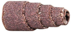 Merit Abrasives - 1" Long x 1/2" Diam, Aluminum Oxide, Full Taper Cartridge Roll - 60 Grit, 1/8" Pilot Hole Diam, Medium Grade - Apex Tool & Supply