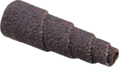 Merit Abrasives - 1-1/2" Long x 1/2" Diam, Aluminum Oxide, Full Taper Cartridge Roll - 60 Grit, 1/8" Pilot Hole Diam, Medium Grade - Apex Tool & Supply
