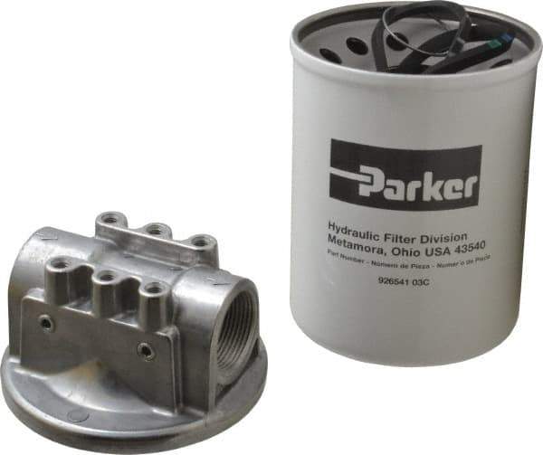 Parker - 1-1/4 NPTF, 3 Micron Filter Assembly - Cellulose - Apex Tool & Supply