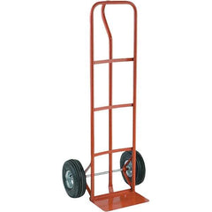 Wesco Industrial Products - 500 Lb Capacity 51" OAH Hand Truck - 7-1/2 x 14" Base Plate, D Handle, Steel, Full Pneumatic Wheels - Apex Tool & Supply