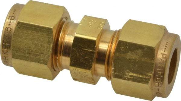 Parker - 3/8" OD, Brass Union - 2,300 Max Working psi, 5/8" Hex, Comp x Comp Ends - Apex Tool & Supply