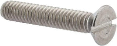 Value Collection - 1/4-20 UNC, 1-1/2" OAL Slotted Drive Machine Screw - Flat Head, Grade 316 Stainless Steel, Uncoated, Without Washer - Apex Tool & Supply