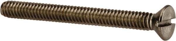 Value Collection - 1/4-20 UNC, 2-1/2" OAL Slotted Drive Machine Screw - Flat Head, Grade 316 Stainless Steel, Uncoated, Without Washer - Apex Tool & Supply