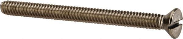 Value Collection - 1/4-20 UNC, 3" OAL Slotted Drive Machine Screw - Flat Head, Grade 316 Stainless Steel, Uncoated, Without Washer - Apex Tool & Supply