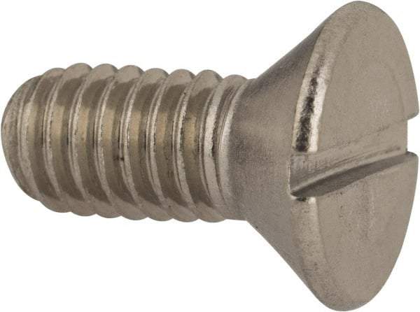 Value Collection - 5/16-18 UNC, 3/4" OAL Slotted Drive Machine Screw - Flat Head, Grade 316 Stainless Steel, Uncoated, Without Washer - Apex Tool & Supply