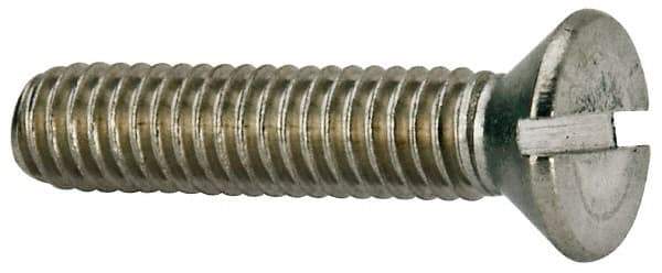 Value Collection - 5/16-18 UNC, 1-1/2" OAL Slotted Drive Machine Screw - Flat Head, Grade 316 Stainless Steel, Uncoated, Without Washer - Apex Tool & Supply