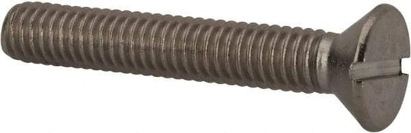 Value Collection - 5/16-18 UNC, 2" OAL Slotted Drive Machine Screw - Flat Head, Grade 316 Stainless Steel, Uncoated, Without Washer - Apex Tool & Supply