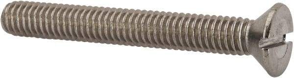 Value Collection - 5/16-18 UNC, 2-1/2" OAL Slotted Drive Machine Screw - Flat Head, Grade 316 Stainless Steel, Uncoated, Without Washer - Apex Tool & Supply