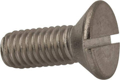 Value Collection - 3/8-16 UNC, 1" OAL Slotted Drive Machine Screw - Flat Head, Grade 316 Stainless Steel, Uncoated, Without Washer - Apex Tool & Supply