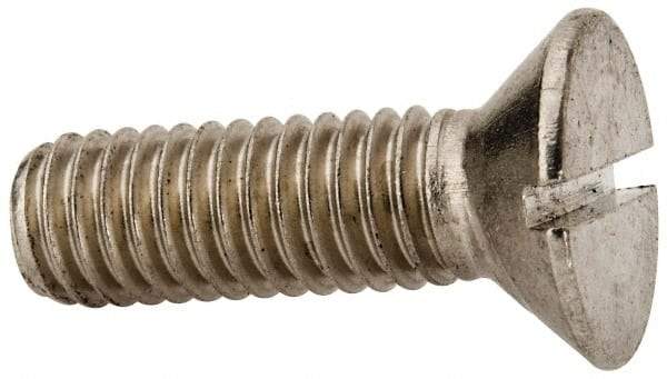 Value Collection - 3/8-16 UNC, 1-1/4" OAL Slotted Drive Machine Screw - Flat Head, Grade 316 Stainless Steel, Uncoated, Without Washer - Apex Tool & Supply