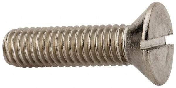 Value Collection - 3/8-16 UNC, 1-1/2" OAL Slotted Drive Machine Screw - Flat Head, Grade 316 Stainless Steel, Uncoated, Without Washer - Apex Tool & Supply