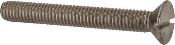 Value Collection - 3/8-16 UNC, 3" OAL Slotted Drive Machine Screw - Flat Head, Grade 316 Stainless Steel, Uncoated, Without Washer - Apex Tool & Supply