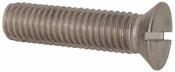 Value Collection - 1/2-13 UNC, 2" OAL Slotted Drive Machine Screw - Flat Head, Grade 316 Stainless Steel, Uncoated, Without Washer - Apex Tool & Supply