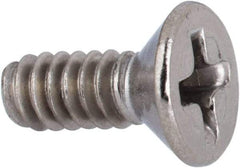 Value Collection - #6-32 UNC, 3/8" OAL Phillips Drive Machine Screw - Flat Head, Grade 316 Stainless Steel, Uncoated, Without Washer - Apex Tool & Supply