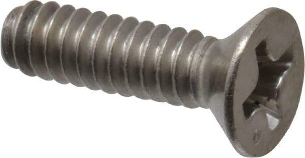 Value Collection - #6-32 UNC, 1/2" OAL Phillips Drive Machine Screw - Flat Head, Grade 316 Stainless Steel, Uncoated, Without Washer - Apex Tool & Supply