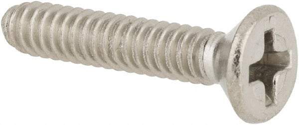 Value Collection - #6-32 UNC, 3/4" OAL Phillips Drive Machine Screw - Flat Head, Grade 316 Stainless Steel, Uncoated, Without Washer - Apex Tool & Supply