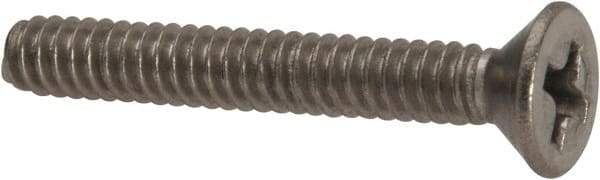 Value Collection - #6-32 UNC, 1" OAL Phillips Drive Machine Screw - Flat Head, Grade 316 Stainless Steel, Uncoated, Without Washer - Apex Tool & Supply
