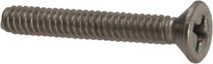 Value Collection - #6-32 UNC, 1" OAL Phillips Drive Machine Screw - Flat Head, Grade 316 Stainless Steel, Uncoated, Without Washer - Apex Tool & Supply
