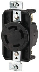 Cooper Wiring Devices - 125/250 VAC, 30 Amp, L14-30R NEMA, Self Grounding Receptacle - 3 Poles, 4 Wire, Female End, Black - Apex Tool & Supply
