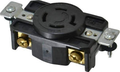 Cooper Wiring Devices - 480 VAC, 20 Amp, L16-20R NEMA, Self Grounding Receptacle - 3 Poles, 4 Wire, Female End, Black - Apex Tool & Supply