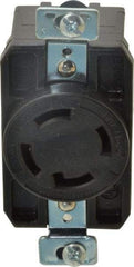 Cooper Wiring Devices - 480 VAC, 30 Amp, L16-30P NEMA, Self Grounding Receptacle - 3 Poles, 4 Wire, Female End, Black - Apex Tool & Supply