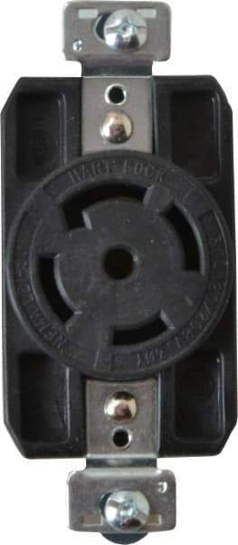 Cooper Wiring Devices - 120/208 VAC, 30 Amp, L21-30R NEMA, Self Grounding Receptacle - 4 Poles, 5 Wire, Female End, Black - Apex Tool & Supply