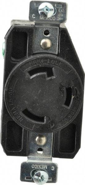 Cooper Wiring Devices - 125 VAC, 30 Amp, L5-30R NEMA, Self Grounding Receptacle - 2 Poles, 3 Wire, Female End, Black - Apex Tool & Supply