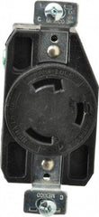 Cooper Wiring Devices - 125 VAC, 30 Amp, L5-30R NEMA, Self Grounding Receptacle - 2 Poles, 3 Wire, Female End, Black - Apex Tool & Supply