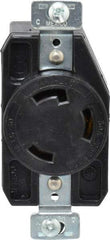 Cooper Wiring Devices - 250 VAC, 30 Amp, L6-30R NEMA, Self Grounding Receptacle - 2 Poles, 3 Wire, Female End, Black - Apex Tool & Supply