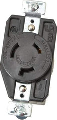 Cooper Wiring Devices - 277 VAC, 20 Amp, L7-20R NEMA, Self Grounding Receptacle - 2 Poles, 3 Wire, Female End, Black - Apex Tool & Supply