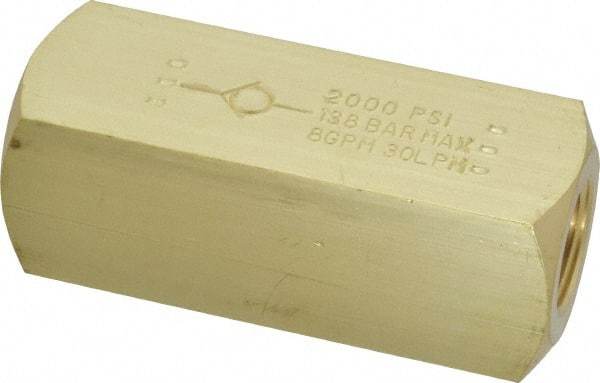 Parker - 8 GPM 3/8 Inlet Brass Hydraulic Control Valve - 3/8-18 Thread - Apex Tool & Supply