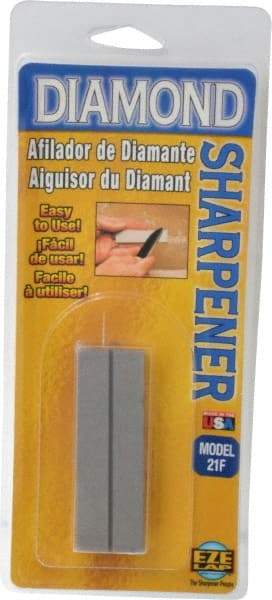 Eze Lap - 3" Long x 1" Wide x 1/4" Thick, Diam ond Sharpening Stone - Flat, 600 Grit, Fine Grade - Apex Tool & Supply