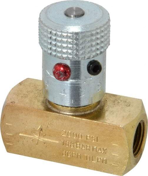 Parker - 3 GPM 1/8 Inlet Brass Hydraulic Control Valve - 1/8-27 Thread - Apex Tool & Supply
