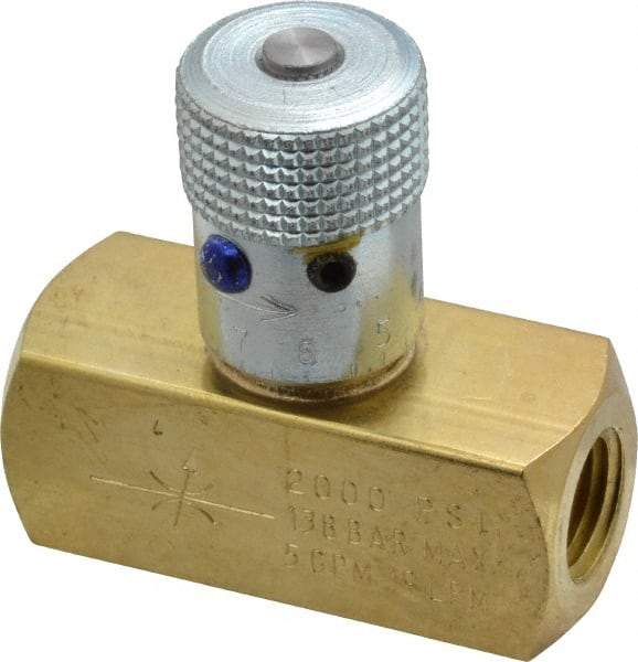 Parker - 5 GPM 1/4 Inlet Brass Hydraulic Control Valve - 1/4-18 Thread - Apex Tool & Supply