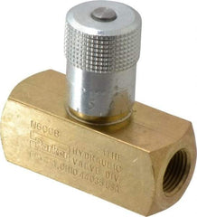 Parker - 8 GPM 3/8 Inlet Brass Hydraulic Control Valve - 3/8-18 Thread - Apex Tool & Supply