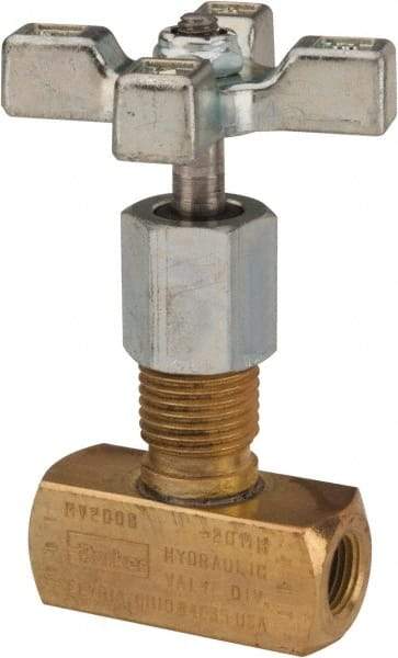 Parker - 3 GPM 1/8 Inlet Brass Hydraulic Control Valve - 1/8-27 Thread - Apex Tool & Supply