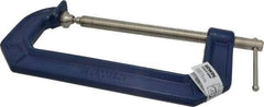 Irwin - Regular-Duty 8" Max Opening, 4" Throat Depth, Cast Iron Standard C-Clamp - 1,600 Lb Capacity, 0" Min Opening, Standard Throat Depth - Apex Tool & Supply