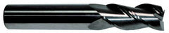 Accupro - 9/16", 3" LOC, 9/16" Shank Diam, 6" OAL, 3 Flute, Solid Carbide Square End Mill - Apex Tool & Supply