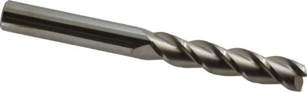 Accupro - 5/8", 3" LOC, 5/8" Shank Diam, 6" OAL, 3 Flute, Solid Carbide Square End Mill - Single End, Uncoated, Spiral Flute, 40° Helix, Centercutting, Right Hand Cut, Right Hand Flute - Apex Tool & Supply