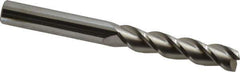Accupro - 5/8", 3" LOC, 5/8" Shank Diam, 6" OAL, 3 Flute, Solid Carbide Square End Mill - Single End, Uncoated, Spiral Flute, 40° Helix, Centercutting, Right Hand Cut, Right Hand Flute - Apex Tool & Supply