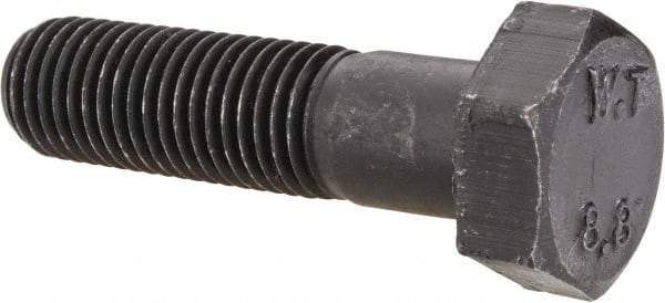 Value Collection - M12x1.50mm Metric Fine, 45mm Length Under Head Hex Head Cap Screw - Partially Threaded, Grade 8.8 Steel, Uncoated, 19mm Hex - Apex Tool & Supply
